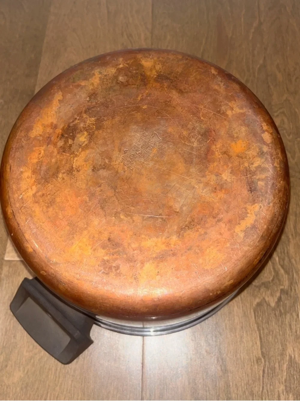 Vintage Revere Ware 4 Quart Stainless Steel Copper Bottom Pot W/Lid: 86